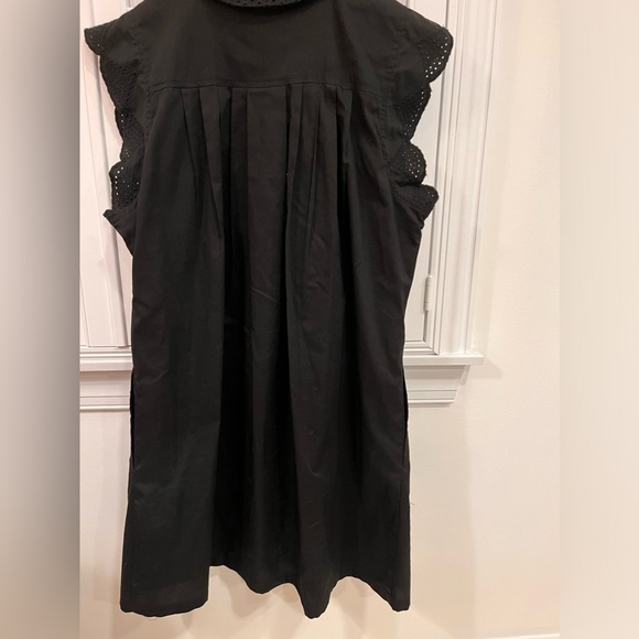 Anthropologie Dear Creatures Mini Dress Trinette Raven Eyelet Lace Poplin Size L - Picture 4 of 4